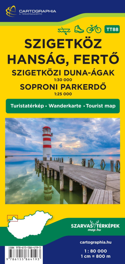 Szigetköz, Hanság, Fertő kerékpáros-, vízisport- és turistatérkép