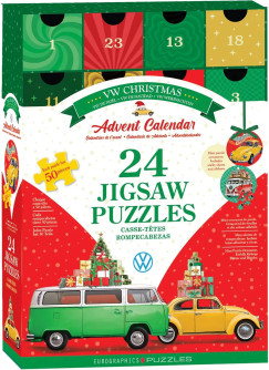 VW Karácsony - Adventi Naptár, 24 x 50 db mini puzzle (EUROGRAPHICS, 8924-6062)