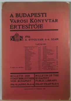 A Budapesti Vrosi Knyvtr rtestje 1916