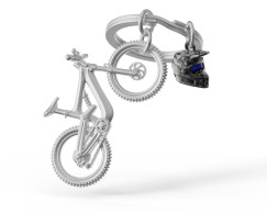 Mountain Bike sisakkal ez�st/fekete - Kulcstart�