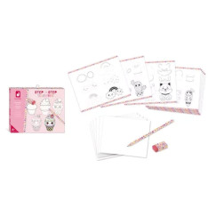 L�p�sr�l l�p�sre rajzol�s Kawaii 20 f�le +6 �ves kort�l