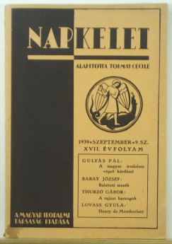 Kllay Mikls  (Szerk.) - Napkelet 1939. szeptember - 9. sz. XVII. vfolyam