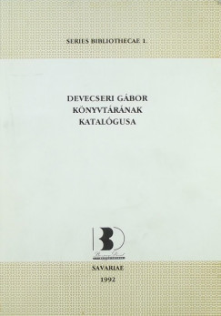 Devecseri Gbor knyvtrnak katalgusa
