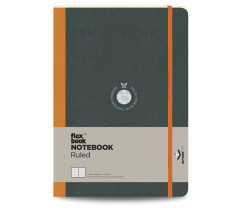 Flexbook Flex Global vonalas jegyzetfüzet – narancssárga, 17 × 24 cm, belső zsebbel és gumipánttal