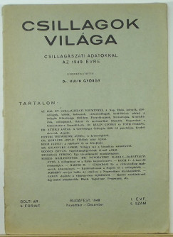 Kulin Gyrgy  (Szerk.) - Csillagok vilga - 1948. I. vf. 5. szm