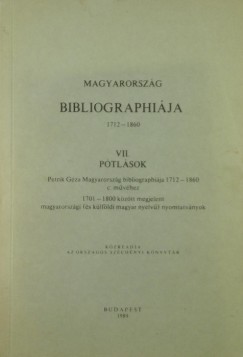 Petrich Gza - Magyarorszg bibliogrfija VII. - Ptlsok