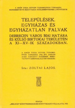 Zoltai Lajos - Teleplsek. Egyhzas s egyhzatlan falvak