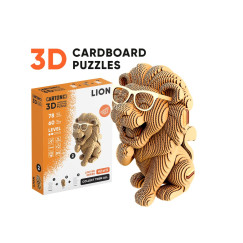 Oroszlán 3D festhető karton puzzle (Cartonic)