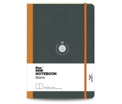 Flexbook Flex Global sima lapú jegyzetfüzet – narancssárga, 17 × 24 cm, gumipánttal
