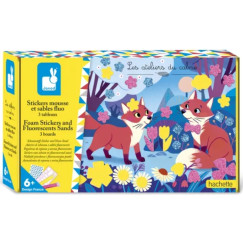 Fluoreszkáló homokkép készítő habmatricákkal - Forest Friends kreatív készlet +6 éves kortól