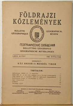 F�ldrajzi k�zlem�nyek 1948. �vfolyam LXXVI. k�tet