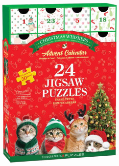 Kar�csonyi macskabajuszok - Adventi napt�r 24 x 50 db mini puzzle (EUROGRAPHICS, 8924-5922)