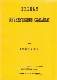 Kvri Lszl - Erdly nevezetesebb csaldai