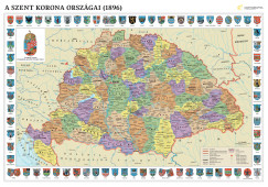 A Szent Korona orsz�gai (1896) falit�rk�p t�rk�ps�nnel [FS 05]  97*68 cm