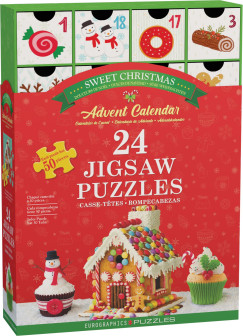 Édes karácsony - Adventi naptár, 24 x 50 db mini puzzle (EUROGRAPHICS, 8924-5666)