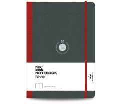 Flexbook Flex Global sima lapú jegyzetfüzet – piros, 17 × 24 cm, gumipánttal