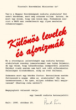 Posch Sndor  (Szerk.) - Szcsi Ilona  (Szerk.) - Klns levelek s aforizmk