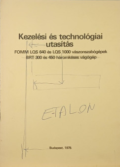 Somfai Rudolf  (sszell.) - Kezelsi s technolgiai utasts
