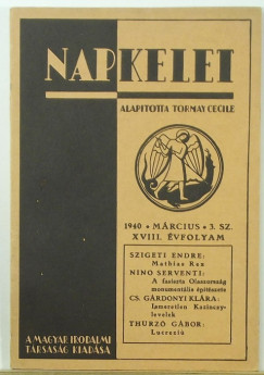 Kllay Mikls  (Szerk.) - Napkelet 1940. mrcius - 3. sz. XVIII. vfolyam