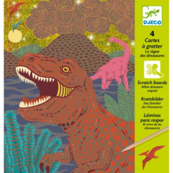 Dinoszauruszok, karcolós kép (DJECO, 1 toll, 5 kép)
