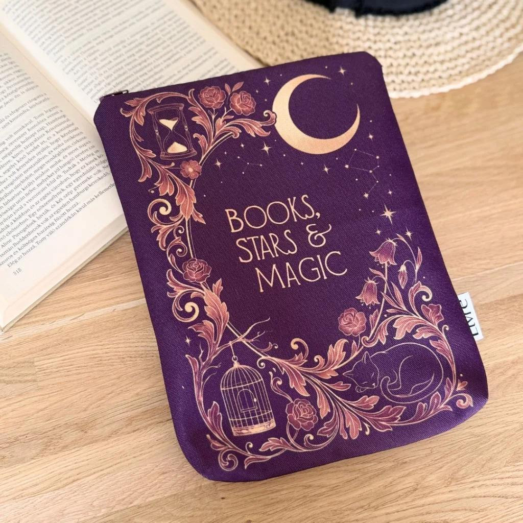 Bordó Books, stars & magic könyvtok XXL