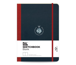 Flexbook Flex Global vázlatfüzet sima lapokkal – piros, 15,5 × 21,5 cm, gumipánttal