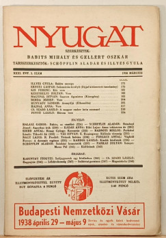 Babits Mihály (Szerk.) - Gellért Oszkár (Szerk.) - Nyugat XXXI. évf. 3. szám