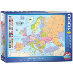 Európa térképe, 1000 db-os puzzle (EUROGRAPHICS, 6000-0789)