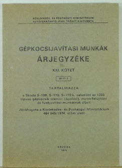Gpkocsijavtsi munkk rjegyzke XXI. ktet