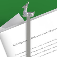 Szarvas, ezüst - Fém könyvjelző