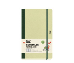 Flexbook Ecosmiles környezetbarát vonalas jegyzetfüzet – kiwizöld, 13 × 21 cm, növényi rostos papírborítóval