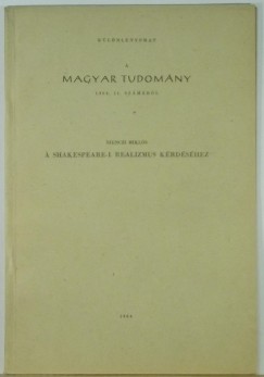 Szenczi Mikls - A shakespear-i realizmus krdshez