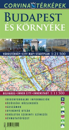 Budapest s krnyke hajtogatott vrostrkp 1:21 500