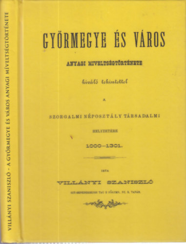 Vill�nyi Szaniszl� - Gy�rmegye �s v�ros anyagi m�velts�gt�rt�nete kiv�l� tekintettel a szorgalmi n�poszt�ly t�rsadalmi helyzet�re, 1000-1301.