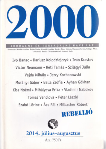 2000 Irodalmi �s T�rsadalmi Havi Lap - 2014. j�lius-augusztus