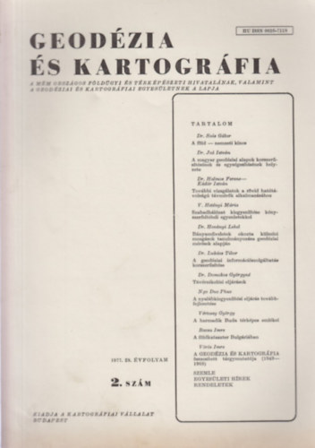 Dr. Jo Istvn (szerk.) - Geodzia s Kartogrfia 1977/2. szm