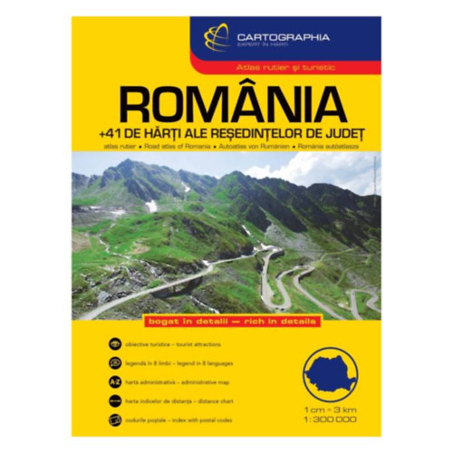 Rom�nia aut�atlasz - 1:300000 - rom�n nyelv� r�szletgazdag atlasz