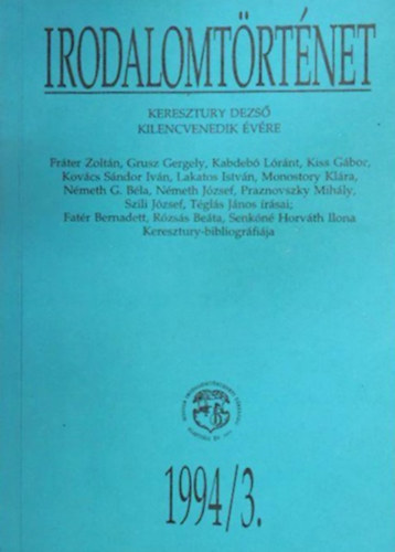 Kabdeb Lrnt (fszerkeszt) - irodalomtrtnet 1994/3.