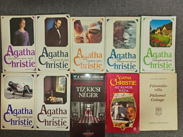 Agatha Christie - (10db) Agatha Christie krimi knyvcsomag: Szunnyad gyilkossg / Az elefntok nem felejtenek / A titokzatos Ngyes / A titokzatos Mr. Quin / Lord Edgware rejtlyes halla / Hall a felhk fltt / Herkules munki / Tz kicsi nger / Az