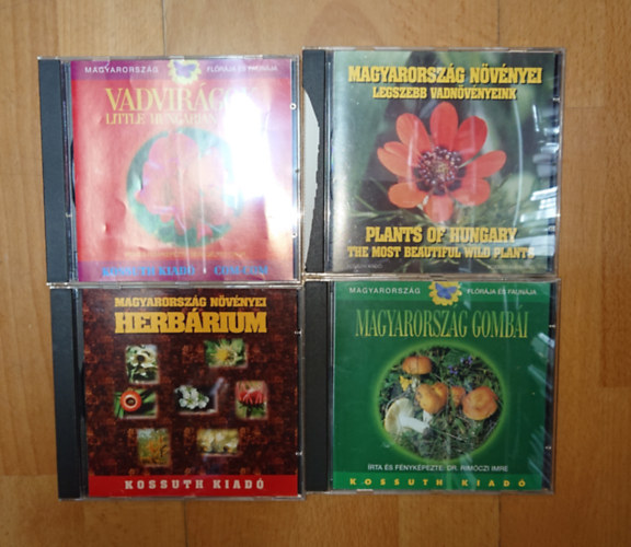 4 CD-Rom Magyarorsz�g �l�vil�g�r�r�l: Vadvir�gok, Magyarorsz�g gomb�i, Magyarorsz�g n�v�nyei - Herb�rium, Plants of Hunngary, Magyarorsz�g vadn�v�nyei