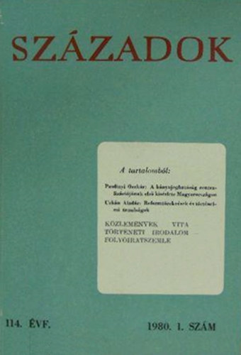 Szzadok 114. vf. (1980) 1. szm