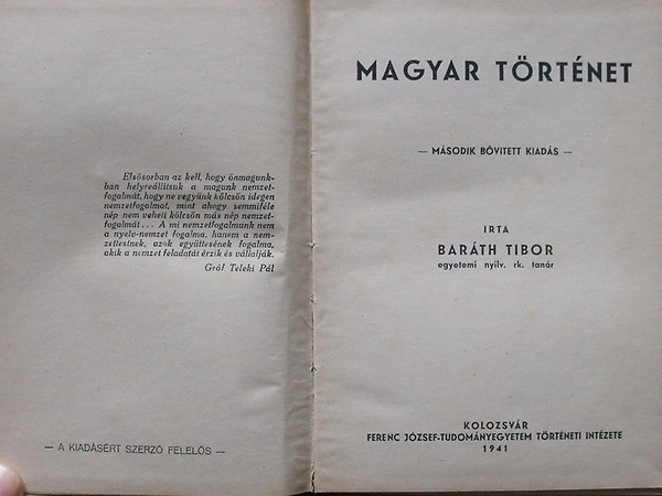Bar�th Tibor - Magyar t�rt�net