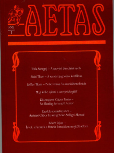 De�k �gnes (szerk.) - Aetas 1991/1- T�rt�nettudom�nyi foly�irat