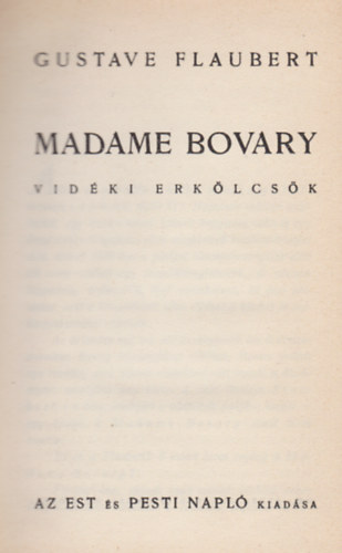 Gustave Flaubert - Madame Bovary