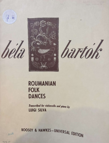 Luigi Silva, Bart�k B�la - Bela Bart�k - Roumanian folk dances  - Transcribed for violocello und piano