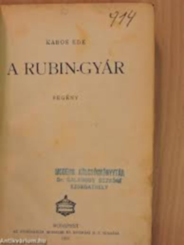 Kabos Ede - A rubin-gyr