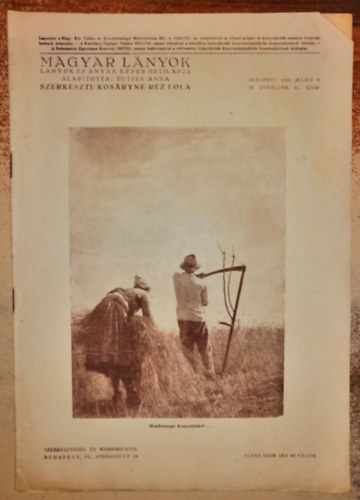 Tutsek Anna (szerk.) - Magyar Lnyok - Lnyok s anyk kpes hetilapja 1944 (50 vf. 8. szm)