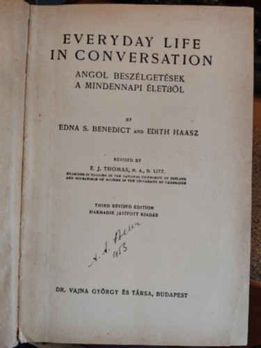 Benedict, Edna S.-Haasz, Edith - Everyday Life In Conversation