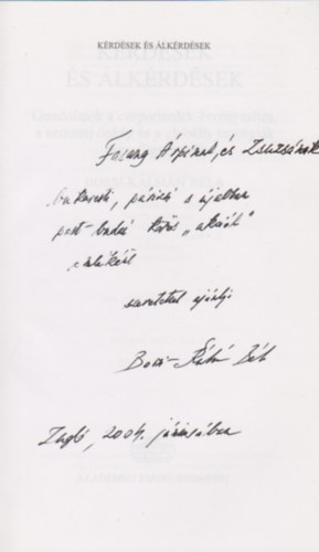 Borsi-K�lm�n B�la - K�rd�sek �s �lk�rd�sek