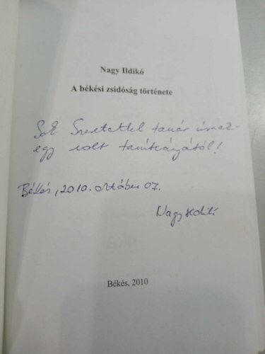 Nagy Ildik - A bksi zsidsg trtnete - DEDIKLT!